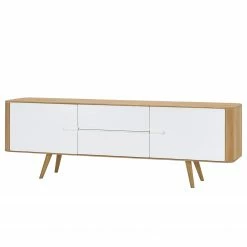 Studio Copenhagen Sideboard Loca I - Weiß / Wildeiche - Breite: 180 cm