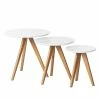 Mørteens Beistelltisch Past Past I (3-teilig) - Eiche teilmassiv - Weiß / Eiche