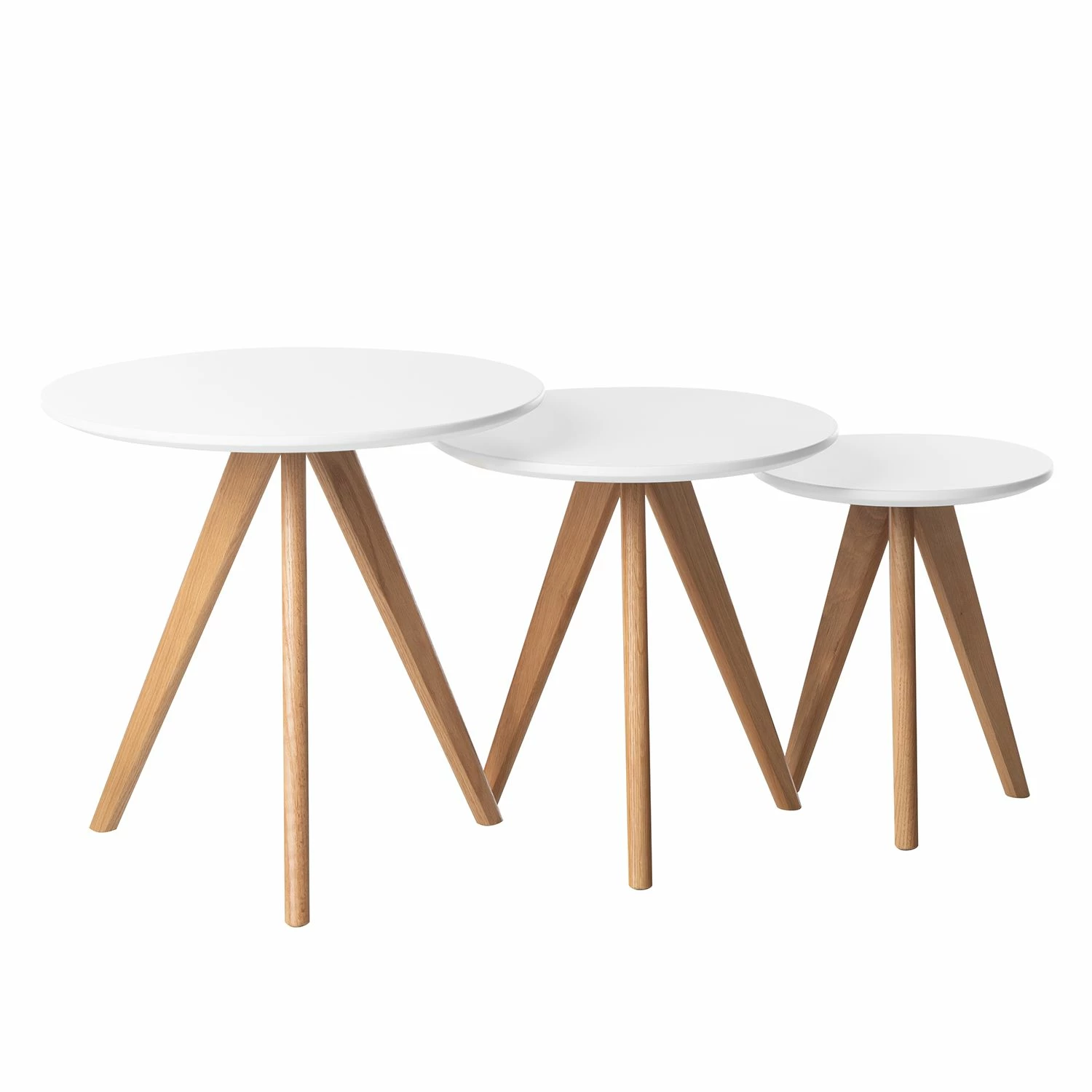Mørteens Beistelltisch Past Past I (3-teilig) - Eiche teilmassiv - Weiß / Eiche 3 Mørteens Beistelltisch Past Past I (3-teilig) - Eiche teilmassiv - Weiß / Eiche – Bild 3