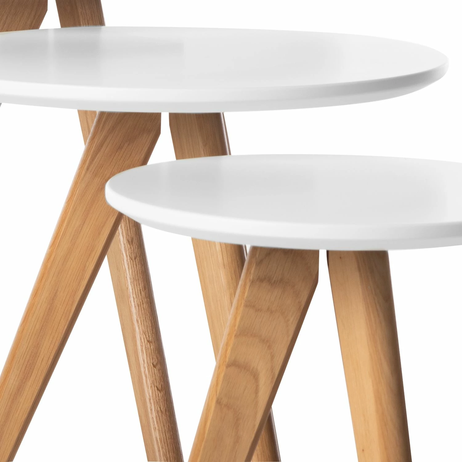 Mørteens Beistelltisch Past Past I (3-teilig) - Eiche teilmassiv - Weiß / Eiche 5 Mørteens Beistelltisch Past Past I (3-teilig) - Eiche teilmassiv - Weiß / Eiche – Bild 5