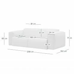 Studio Copenhagen 2-Sitzer Sofa HUDSON - Webstoff Saia: Beige -Wohnzimmermöbel boutique en ligne 1000009117 220909 500 SKETCH DETAILS P000000001000009117 sketch