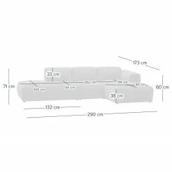 Studio Copenhagen Ecksofa HUDSON mit Chaiselongue - Webstoff Saia: Beige - Longchair davorstehend links -Wohnzimmermöbel boutique en ligne 1000010052 220909 500 SKETCH DETAILS P000000001000010052 sketch