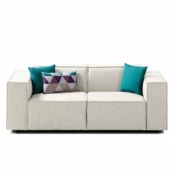 Sofa Kinx (2-Sitzer) Webstoff - Webstoff Milan: Altweiß - Keine Funktion -Wohnzimmermöbel boutique en ligne 1000011646 180619 155722235 GALLERYIMAGES P000000001000011646