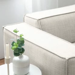 Sofa Kinx (2-Sitzer) Webstoff - Webstoff Milan: Altweiß - Keine Funktion -Wohnzimmermöbel boutique en ligne 1000011646 180619 155723240 GALLERYIMAGES P000000001000011646