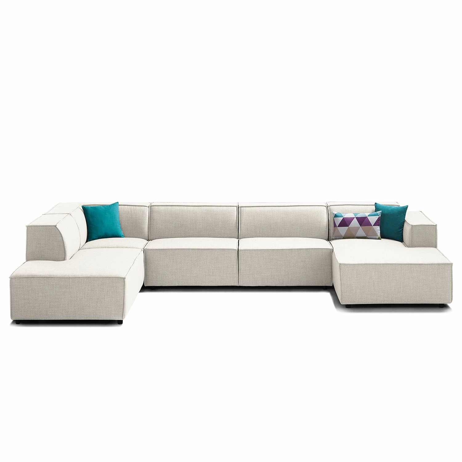 Wohnlandschaft Kinx Webstoff - Webstoff Milan: Altweiß - Longchair davorstehend rechts / Ottomane links 6 Wohnlandschaft Kinx Webstoff - Webstoff Milan: Altweiß - Longchair davorstehend rechts / Ottomane links – Bild 6