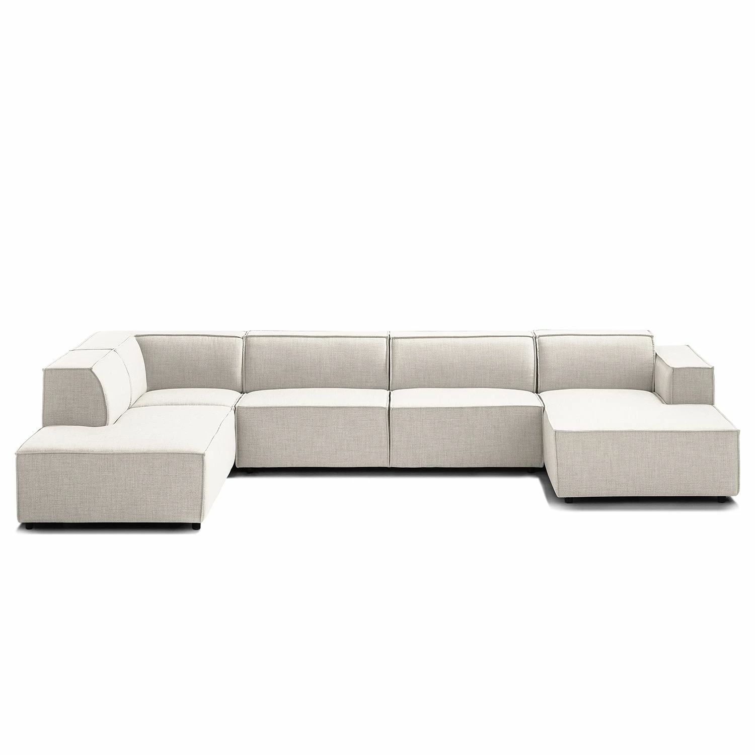 Wohnlandschaft Kinx Webstoff - Webstoff Milan: Altweiß - Longchair davorstehend rechts / Ottomane links 7 Wohnlandschaft Kinx Webstoff - Webstoff Milan: Altweiß - Longchair davorstehend rechts / Ottomane links – Bild 7