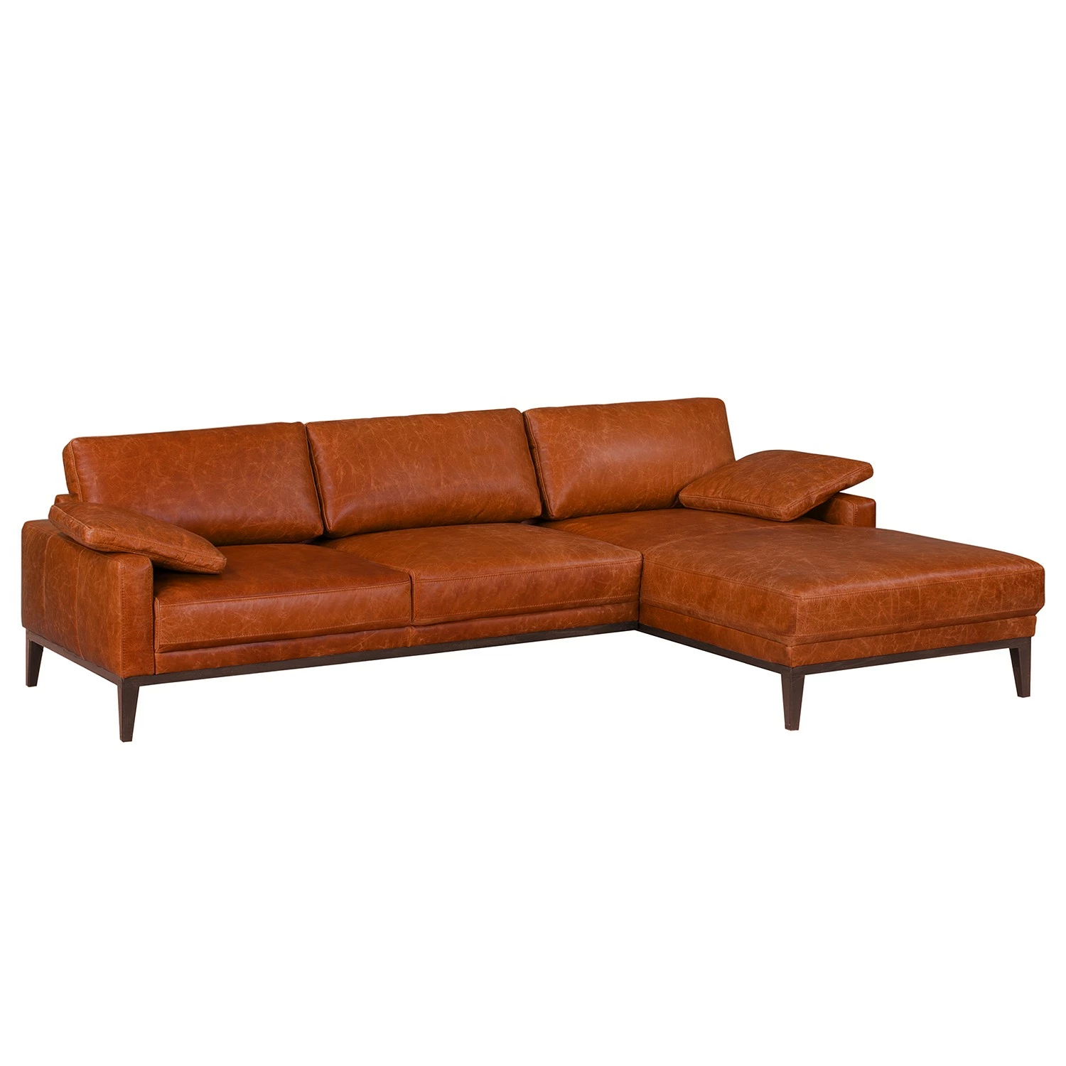 Ars manufacti Ecksofa Horley Echtleder - Vintage Cognac - Longchair davorstehend rechts 1 Ars manufacti Ecksofa Horley Echtleder - Vintage Cognac - Longchair davorstehend rechts