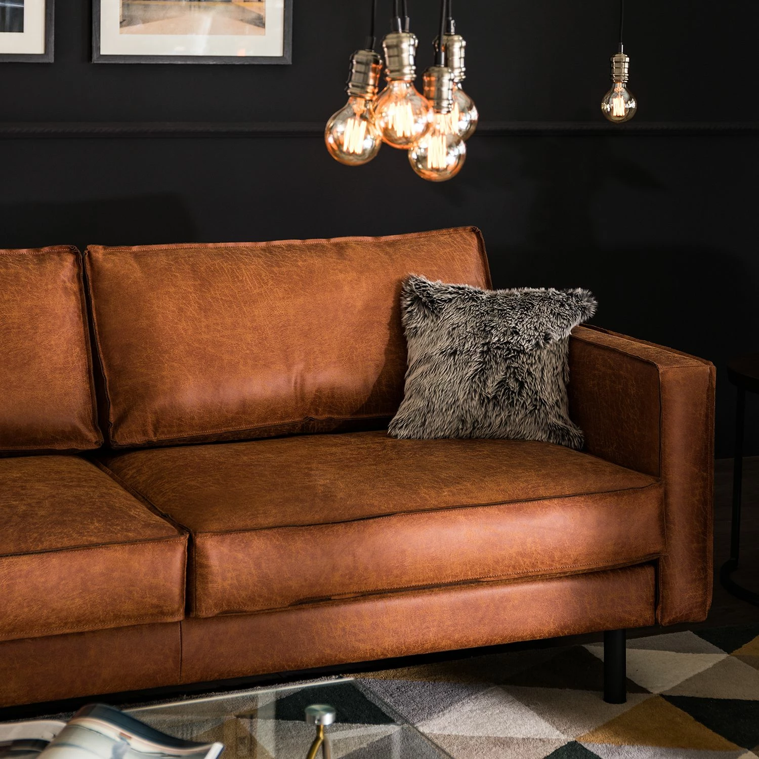 Ars manufacti 3-Sitzer Sofa FORT DODGE - Antiklederlook - Microfaser Yaka: Cognac 7 Ars manufacti 3-Sitzer Sofa FORT DODGE - Antiklederlook - Microfaser Yaka: Cognac – Bild 7