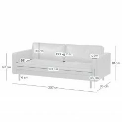 Ars manufacti 3-Sitzer Sofa FORT DODGE - Antiklederlook - Microfaser Yaka: Cognac 27 Ars manufacti 3-Sitzer Sofa FORT DODGE - Antiklederlook - Microfaser Yaka: Cognac -Wohnzimmermöbel boutique en ligne 1000015496 220919 500 SKETCH DETAILS P000000001000015496 sketch