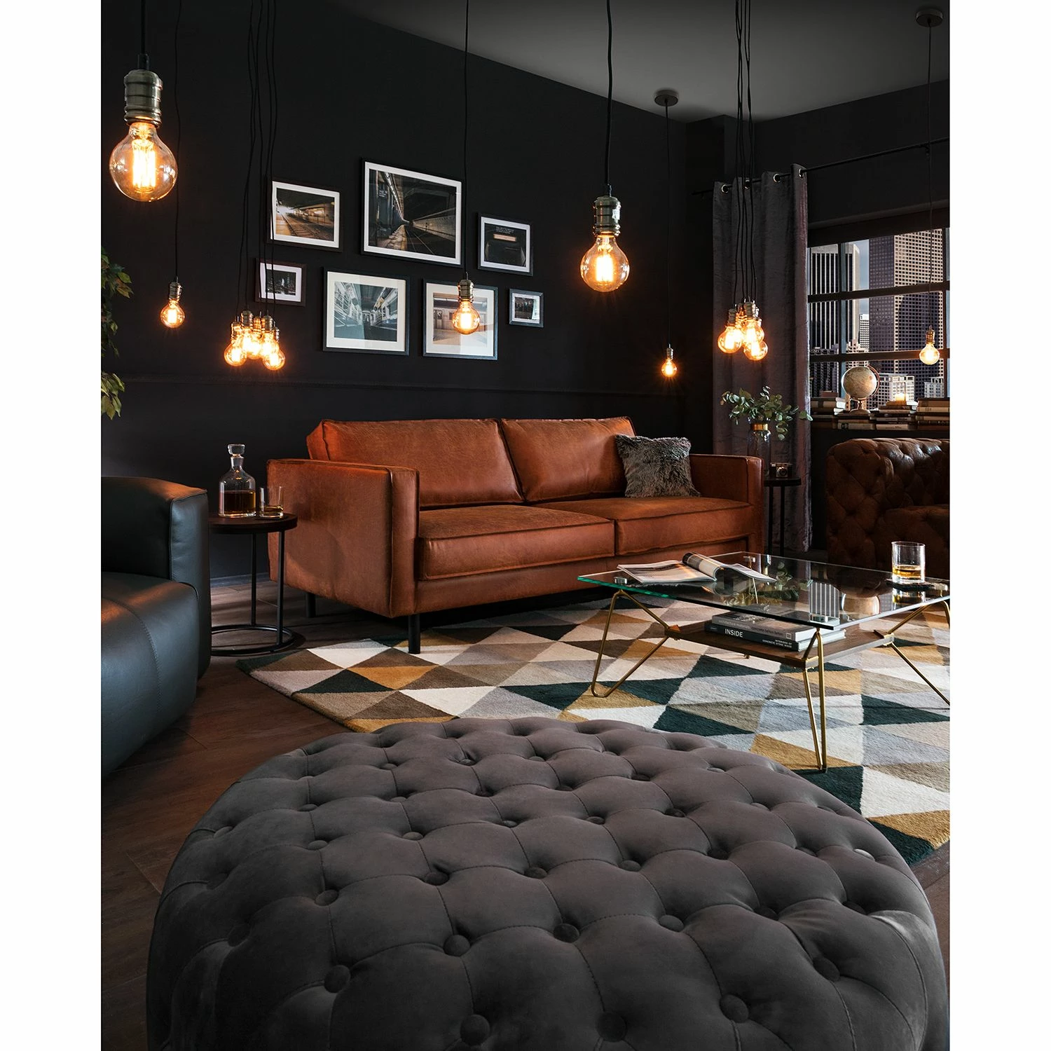 Jack & Alice Polsterhocker Bayard - Dunkelgrau - Breite: 80 cm 3 Jack & Alice Polsterhocker Bayard - Dunkelgrau - Breite: 80 cm – Bild 3