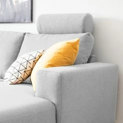 Fredriks Wohnlandschaft Arietta I Webstoff - Platingrau - Longchair davorstehend rechts / Ottomane links -Wohnzimmermöbel boutique en ligne 1000021419 180629 09084240 GALLERYIMAGES P000000001000021419