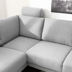 Fredriks Wohnlandschaft Arietta I Webstoff - Platingrau - Longchair davorstehend rechts / Ottomane links -Wohnzimmermöbel boutique en ligne 1000021419 180629 09084243 GALLERYIMAGES P000000001000021419