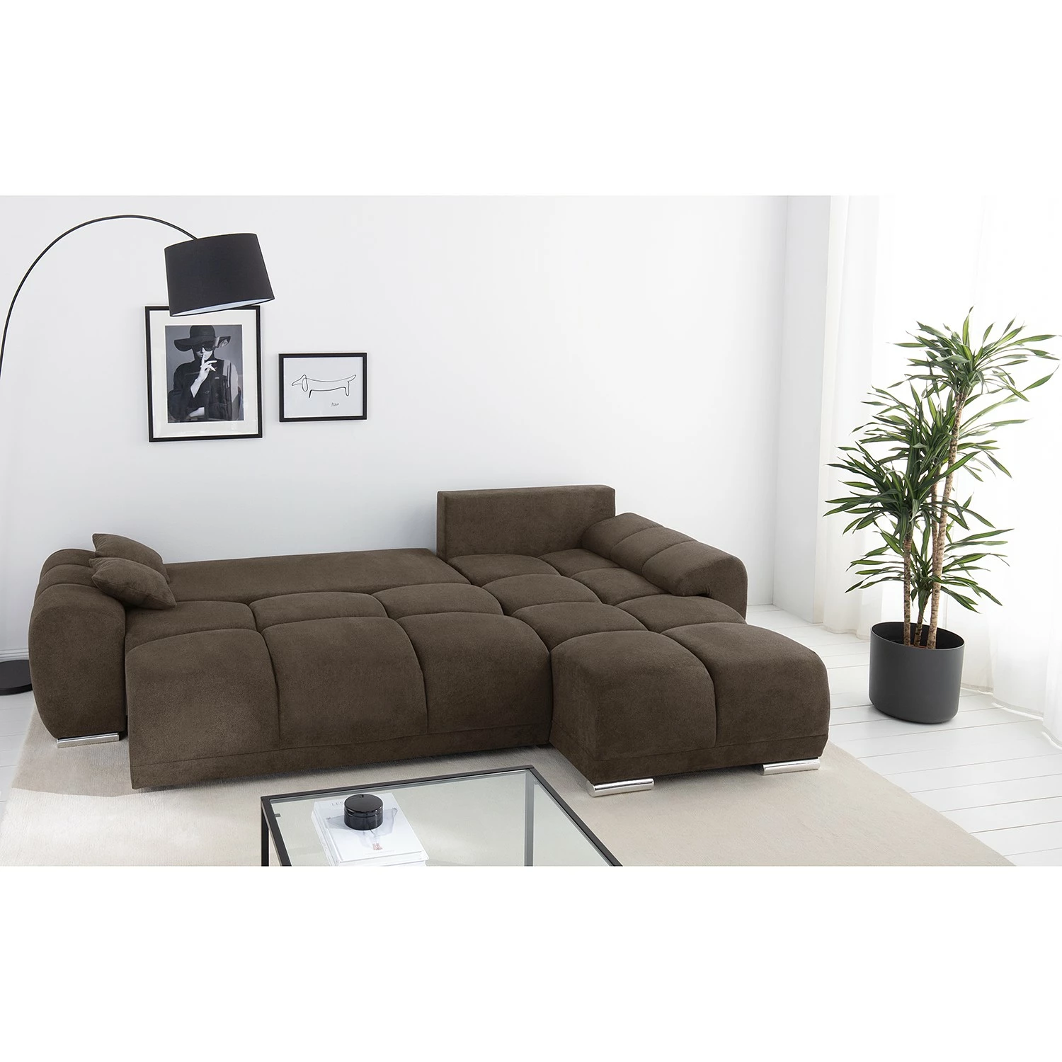 Fredriks Ecksofa Westwell (mit Schlaffunktion) - Microfaser Bobil: Braungrau 7 Fredriks Ecksofa Westwell (mit Schlaffunktion) - Microfaser Bobil: Braungrau – Bild 7