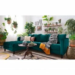 Jack & Alice Ecksofa Elnora - Türkis - Ottomane davorstehend links - Ohne Hocker -Wohnzimmermöbel boutique en ligne 1000022189 181114 11415307 MOOD GALLERYIMAGES P000000001000022189 mood