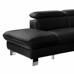 Cotta Ecksofa Waiho II Echtleder - Schwarz - Longchair davorstehend links - Mit Schlaffunktion -Wohnzimmermöbel boutique en ligne 1000027051 210506 11501600056 DETAILS P000000001000027051