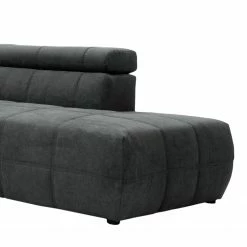 Fredriks Wohnlandschaft Freetown - Microfaser - Dunkelgrau - Longchair davorstehend links / Ottomane rechts -Wohnzimmermöbel boutique en ligne 1000029524 211221 132252000110 DETAILS P000000001000029524