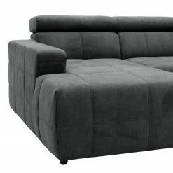 Fredriks Wohnlandschaft Freetown - Microfaser - Dunkelgrau - Longchair davorstehend links / Ottomane rechts -Wohnzimmermöbel boutique en ligne 1000029524 211221 132252000132 DETAILS P000000001000029524