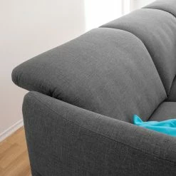 Loftscape Ecksofa Radway Flachgewebe - Dunkelgrau - Ottomane davorstehend rechts -Wohnzimmermöbel boutique en ligne 1000030795 180628 15041190 GALLERYIMAGES P000000001000030795