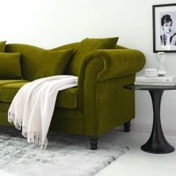 Jack & Alice Sofa York (3-Sitzer) Samt - Stoff Chepi: Olivgrün -Wohnzimmermöbel boutique en ligne 1000031012 201127 16485000143 DETAILS P000000001000031012