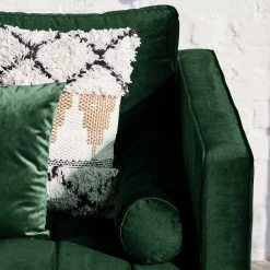 Eva Padberg Collection Ecksofa LAONA - Samt Pauno: Dunkelgrün - Longchair davorstehend rechts - Mit Hocker -Wohnzimmermöbel boutique en ligne 1000032242 200603 12035100238 DETAILS P000000001000032242