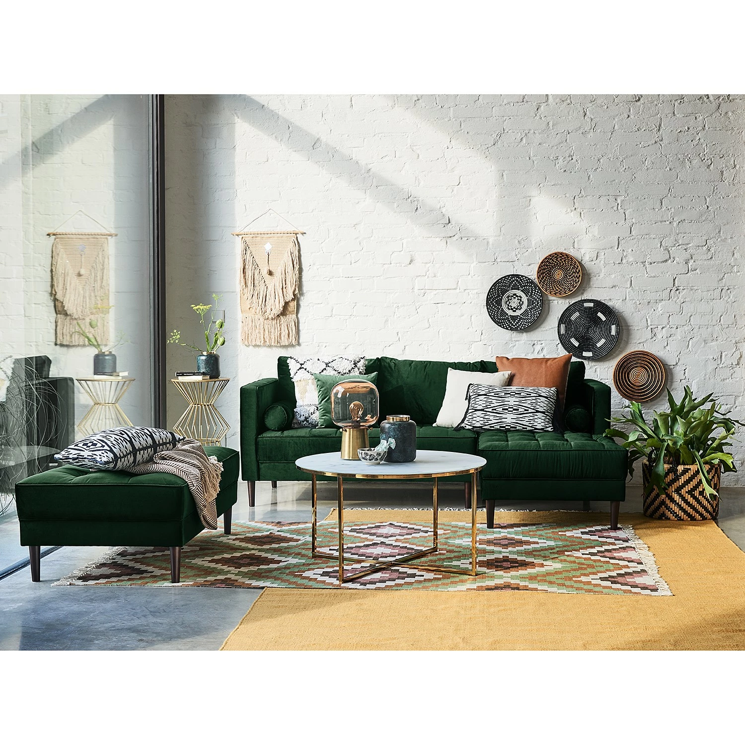 Eva Padberg Collection Hockerbank LAONA - Samt Pauno: Dunkelgrün 2 Eva Padberg Collection Hockerbank LAONA - Samt Pauno: Dunkelgrün – Bild 2