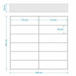 Loftscape Bücherregal Empire - Cremeweiß - Höhe: 221 cm - Breite: 241 cm -Wohnzimmermöbel boutique en ligne 1000036266 190621 12570200017 GALLERYIMAGES P000000001000036266
