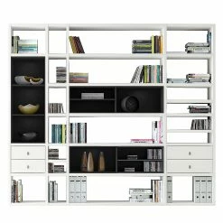 Loftscape XXL Regalwand Emporior IV.A - Weiß / Schwarz - Ohne Beleuchtung