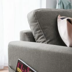 Mørteens Ecksofa Sola Flachgewebe - Grau - Longchair davorstehend rechts - Mit Schlaffunktion -Wohnzimmermöbel boutique en ligne 1000054984 200617 13241600117 DETAILS P000000001000054984