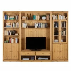 Maison Belfort Wohnwand Lillehammer III (3-teilig) - Kiefer massiv - Kiefer Natur