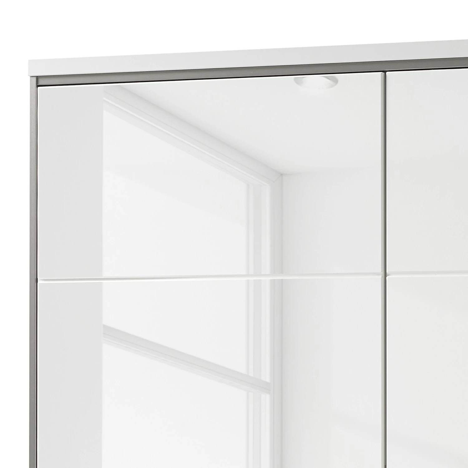 Loftscape Hängevitrine Arco - Hochglanz Weiß / Grau 4 Loftscape Hängevitrine Arco - Hochglanz Weiß / Grau – Bild 4