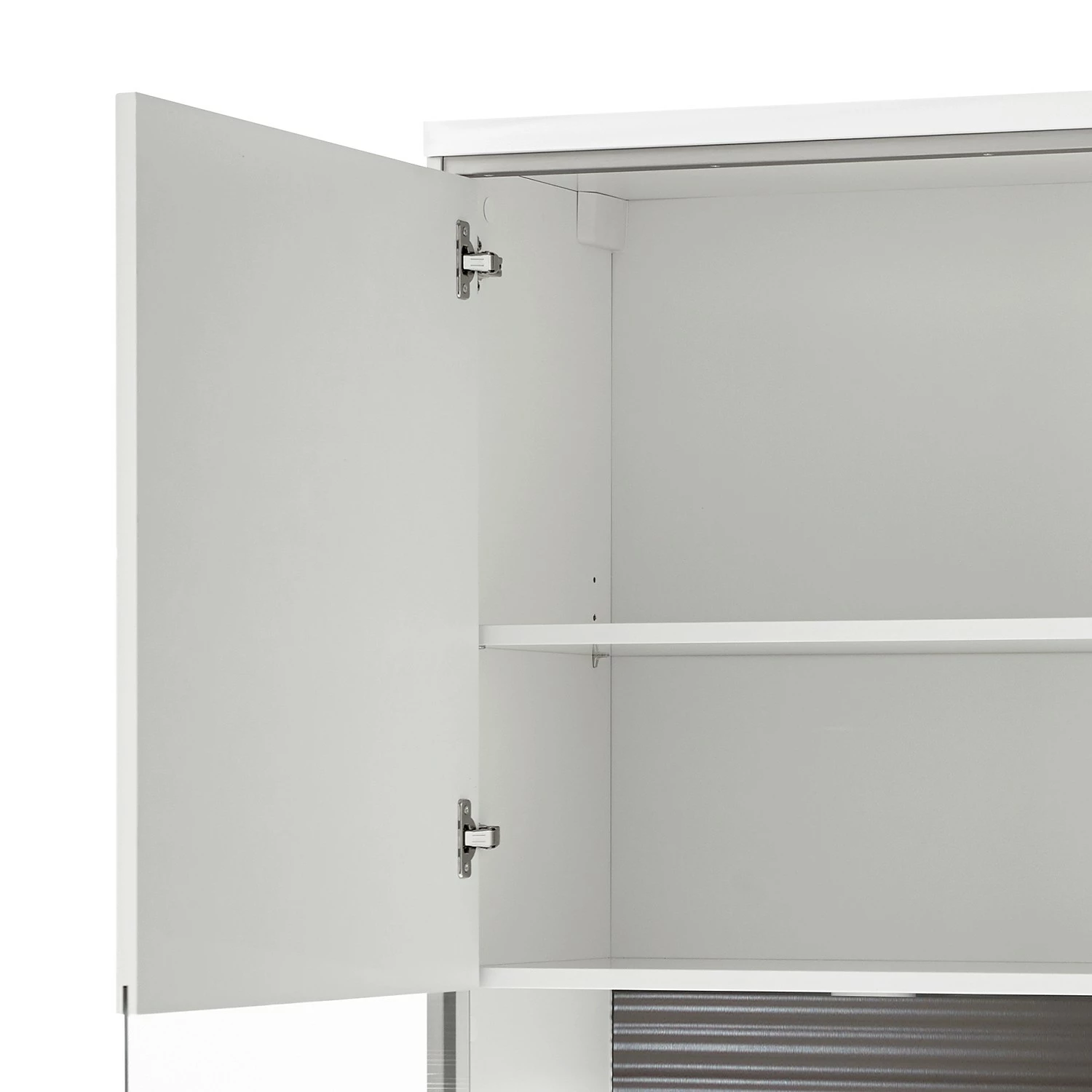 Loftscape Hängevitrine Arco - Hochglanz Weiß / Grau 5 Loftscape Hängevitrine Arco - Hochglanz Weiß / Grau – Bild 5