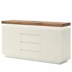 Fredriks Sideboard Roble I - Inkl. Beleuchtung - Eiche / Matt Weiß