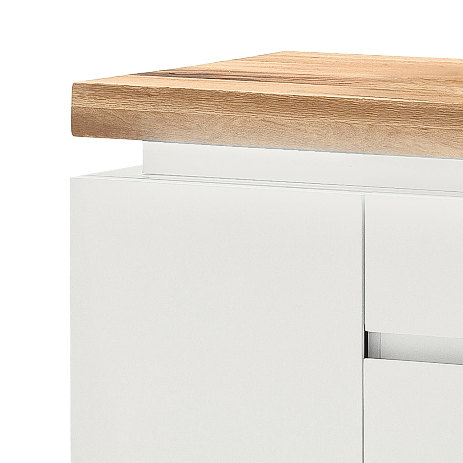 Fredriks Sideboard Roble III - Inkl. Beleuchtung - Eiche / Matt Weiß 7 Fredriks Sideboard Roble III - Inkl. Beleuchtung - Eiche / Matt Weiß – Bild 7