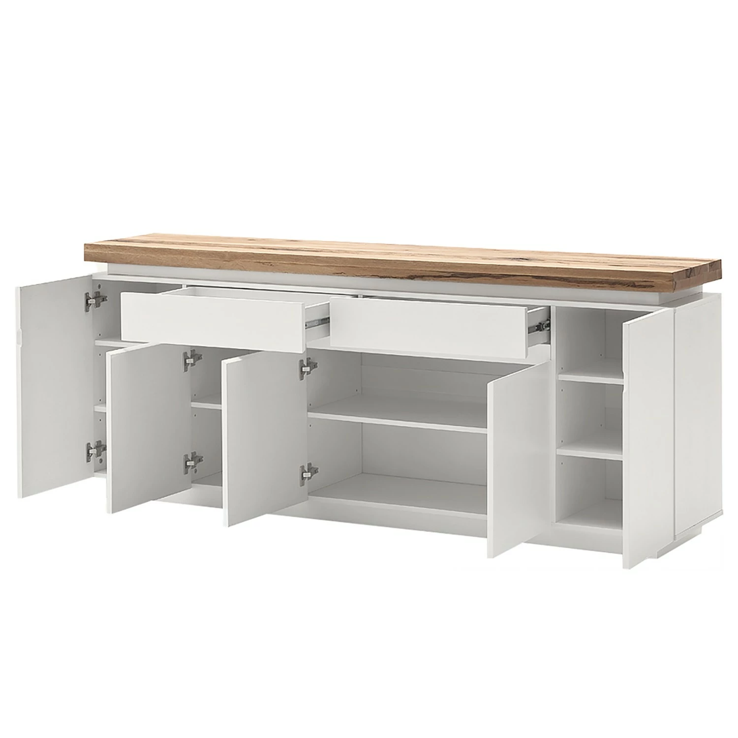 Fredriks Sideboard Roble III - Inkl. Beleuchtung - Eiche / Matt Weiß 6 Fredriks Sideboard Roble III - Inkl. Beleuchtung - Eiche / Matt Weiß – Bild 6