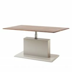 GWINNER Couchtisch Solano - Nussbaum / Platingrau - Höhenverstellbar