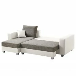 Fredriks Ecksofa Dublin II - (mit Schlaffunktion / beidseitig montierbar) - Kunstleder/Strukturstoff - Weiß / Grau -Wohnzimmermöbel boutique en ligne 1000073164 210614 18404100582 DETAILS P000000001000073164
