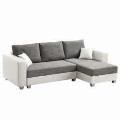 Fredriks Ecksofa Dublin II - (mit Schlaffunktion / beidseitig montierbar) - Kunstleder/Strukturstoff - Weiß / Grau -Wohnzimmermöbel boutique en ligne 1000073164 210614 18404100583 DETAILS P000000001000073164