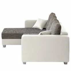 Fredriks Ecksofa Dublin II - (mit Schlaffunktion / beidseitig montierbar) - Kunstleder/Strukturstoff - Weiß / Grau -Wohnzimmermöbel boutique en ligne 1000073164 210614 18404200585 DETAILS P000000001000073164