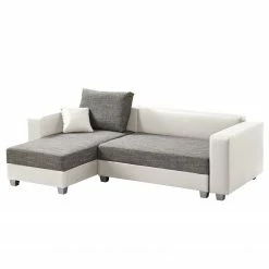 Fredriks Ecksofa Dublin II - (mit Schlaffunktion / beidseitig montierbar) - Kunstleder/Strukturstoff - Weiß / Grau -Wohnzimmermöbel boutique en ligne 1000073164 210614 18404200587 DETAILS P000000001000073164