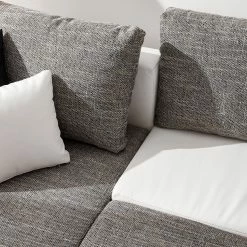 Fredriks Ecksofa Dublin II - (mit Schlaffunktion / beidseitig montierbar) - Kunstleder/Strukturstoff - Weiß / Grau -Wohnzimmermöbel boutique en ligne 1000073164 210614 18404200596 DETAILS P000000001000073164