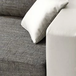 Fredriks Ecksofa Dublin II - (mit Schlaffunktion / beidseitig montierbar) - Kunstleder/Strukturstoff - Weiß / Grau -Wohnzimmermöbel boutique en ligne 1000073164 210614 18404200597 DETAILS P000000001000073164