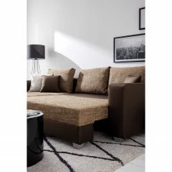 Fredriks Ecksofa Dublin II - (mit Schlaffunktion / beidseitig montierbar) - Kunstleder/Strukturstoff - Dunkelbraun / Braun 42 Fredriks Ecksofa Dublin II - (mit Schlaffunktion / beidseitig montierbar) - Kunstleder/Strukturstoff - Dunkelbraun / Braun -Wohnzimmermöbel boutique en ligne 1000073166 210614 18404300622 DETAILS P000000001000073166
