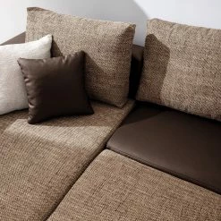 Fredriks Ecksofa Dublin II - (mit Schlaffunktion / beidseitig montierbar) - Kunstleder/Strukturstoff - Dunkelbraun / Braun 44 Fredriks Ecksofa Dublin II - (mit Schlaffunktion / beidseitig montierbar) - Kunstleder/Strukturstoff - Dunkelbraun / Braun -Wohnzimmermöbel boutique en ligne 1000073166 210614 18404300624 DETAILS P000000001000073166