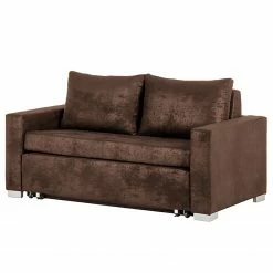 Mooved Schlafsofa Latina Antiklederoptik - Dunkelbraun - Breite: 170 cm