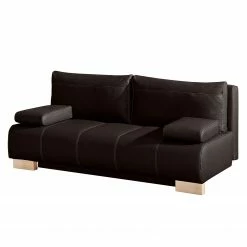 Ars Natura Schlafsofa Novato Echtleder - Dunkelbraun