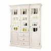 Ridgevalley Vitrinenschrank La Carlotta I - Pinie massiv - Creme - mit Beleuchtung