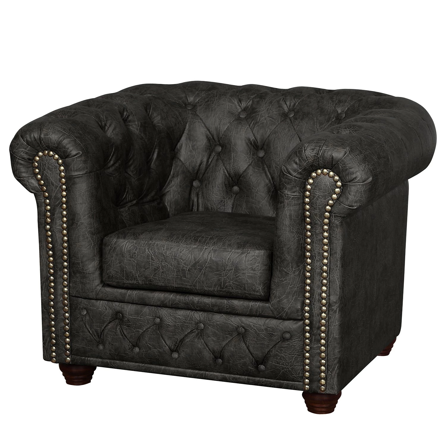 Ars manufacti Sessel Kamaru Kunstleder - Schwarz 1 Ars manufacti Sessel Kamaru Kunstleder - Schwarz