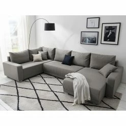 Fredriks Wohnlandschaft Togari - (mit Schlaffunktion) - Flachgewebe - Webstoff Sogol: Dunkelgrau - Longchair davorstehend rechts / Ottomane links -Wohnzimmermöbel boutique en ligne 1000085421 201130 15533200201 MOOD DETAILS P000000001000085421 mood