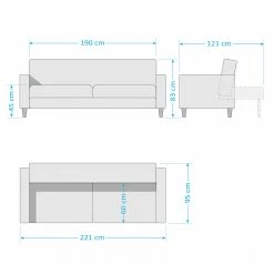 Ars manufacti Schlafsofa Brampton - Microfaser - Braun -Wohnzimmermöbel boutique en ligne 1000086547 201127 16485100167 SKETCH DETAILS P000000001000086547 sketch