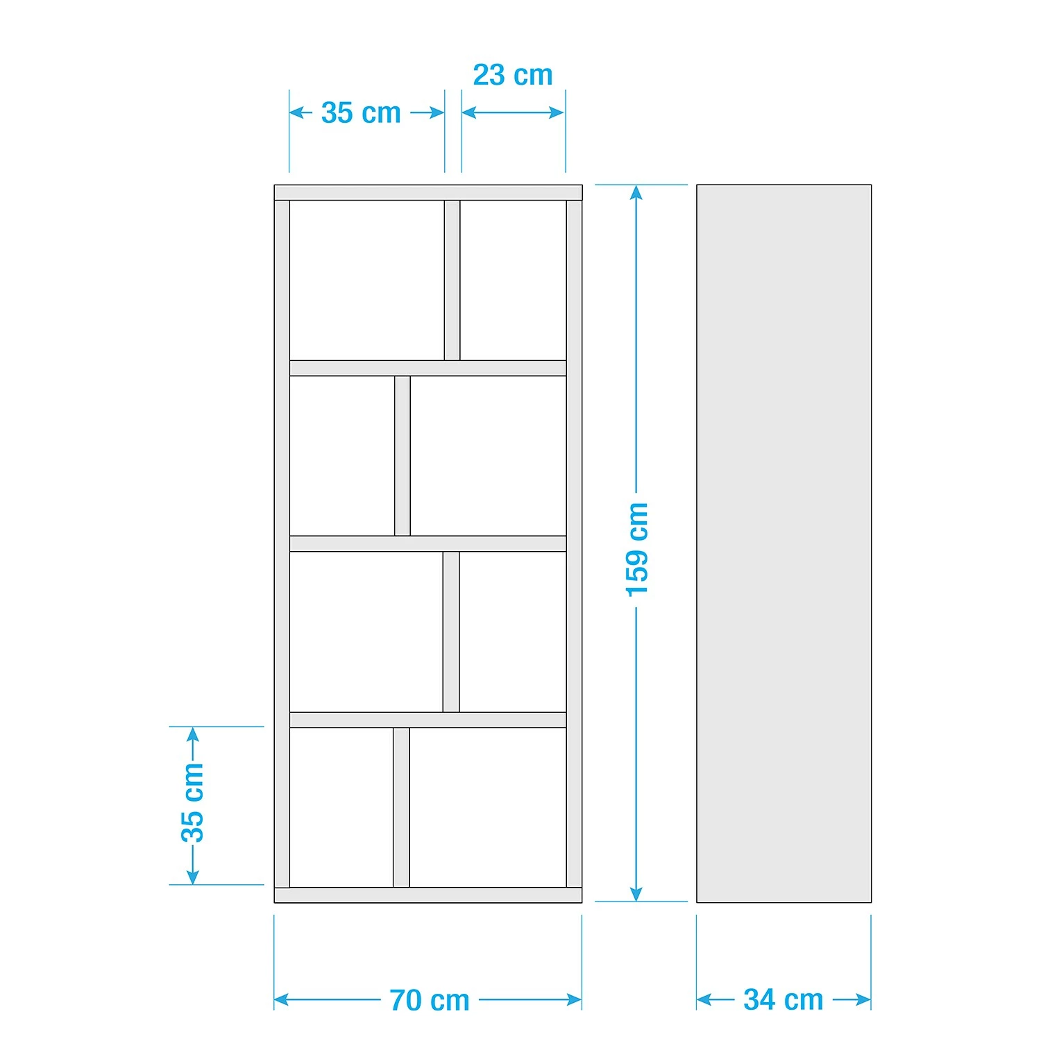 Temahome Regal Berlin - Walnuss - 70 x 159 cm 10 Temahome Regal Berlin - Walnuss - 70 x 159 cm – Bild 10